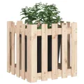 Jardinière avec design de clôture 50x50x50 cm pin massif