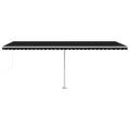 Auvent manuel rétractable avec LED 600x300 cm Anthracite