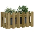 Jardinière avec design de clôture 60x30x30 cm pin imprégné