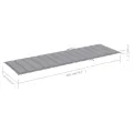 Chaise longue de jardin 2 places avec coussin Gris Acacia