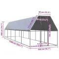 Poulailler d'extérieur 2x10x2 m Acier galvanisé