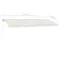 Auvent manuel rétractable avec LED 500x300 cm Crème