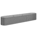 Lit surélevé de jardin Acier enduit de poudre 224x40x36 cm gris