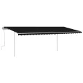 Auvent manuel rétractable avec LED 6x3 m Anthracite