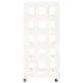 Porte-bûches avec roulettes blanc 40x49x110 cm bois massif pin