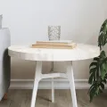 Dessus de table rond blanc Ø50x3 cm bois de pin massif