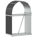 Porte-bûches anthracite 80x45x120 cm acier galvanisé