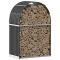 Porte-bûches anthracite 80x45x120 cm acier galvanisé