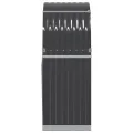 Porte-bûches anthracite 80x45x120 cm acier galvanisé
