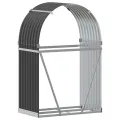 Porte-bûches anthracite 80x45x120 cm acier galvanisé