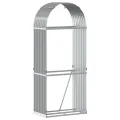 Porte-bûches gris clair 80x45x190 cm acier galvanisé