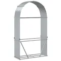 Porte-bûches argenté 120x45x210 cm acier galvanisé