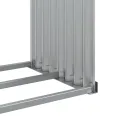 Porte-bûches argenté 120x45x210 cm acier galvanisé