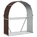 Porte-bûches marron 120x45x140 cm acier galvanisé