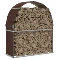 Porte-bûches marron 120x45x140 cm acier galvanisé