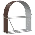 Porte-bûches marron 120x45x140 cm acier galvanisé