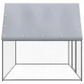 Poulailler argenté et gris 3x2x2 m acier galvanisé