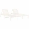 Chaises longues lot de 2 blanc 199,5x60x74cm bois massif de pin