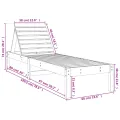 Chaises longues lot de 2 blanc 199,5x60x74cm bois massif de pin