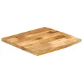 Dessus de table 40x40x2,5 cm bord vif bois massif manguier brut