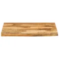 Dessus de table 40x40x2,5 cm bord vif bois massif manguier brut