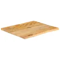 Dessus de table à bord vivant 40x40x2,5 cm bois massif manguier