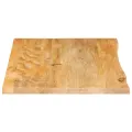 Dessus de table à bord vivant 80x60x2,5 cm bois massif manguier