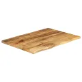 Dessus de table 80x60x2,5 cm bord vif bois massif manguier brut