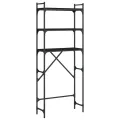 Étagère de lave-linge noir 67x25x163 cm bois d'ingénierie