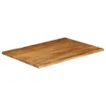 Dessus de table à bord vivant 90x80x2,5 cm bois massif manguier