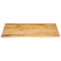 Dessus de table à bord vivant 90x80x2,5 cm bois massif manguier