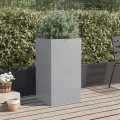 Jardinière argenté 42x38x75 cm acier galvanisé