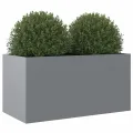 Jardinière argenté 62x30x29 cm acier galvanisé