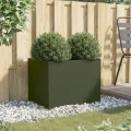 Jardinière vert olive 62x47x46 cm acier
