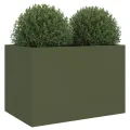 Jardinière vert olive 62x47x46 cm acier