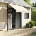 Auvent rétractable crème 200x150 m tissu et acier