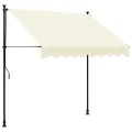Auvent rétractable crème 200x150 m tissu et acier