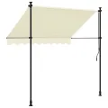 Auvent rétractable crème 200x150 m tissu et acier