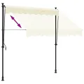 Auvent rétractable crème 200x150 m tissu et acier