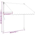 Auvent rétractable crème 200x150 m tissu et acier