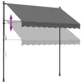 Auvent rétractable anthracite 250x150 m tissu et acier