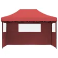 Tente de réception pliable escamotable avec 3 parois latérales