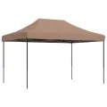 Tente de réception pliable escamotable marron 410x279x315 cm