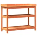 Table de rempotage avec étagères marron bois massif de pin