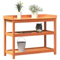 Table de rempotage avec étagères marron bois massif de pin