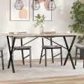 Pieds de table à manger cadre en X 140x60x73 cm acier