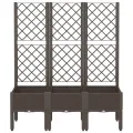 Jardinière avec treillis marron 120x40x142 cm PP