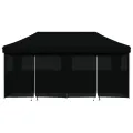 Tente de réception pliable escamotable 4 parois latérales noir