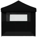 Tente de réception pliable escamotable 4 parois latérales noir