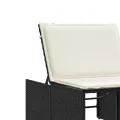 Chaises longues lot de 2 avec table noir résine tressée